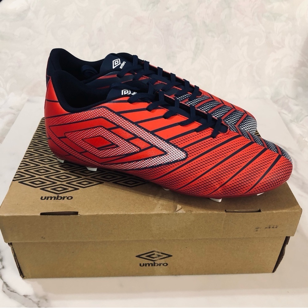 Umbro Velocita Elixir League Fg Soccer Cleat Red White size 12.5 - Picture 1 of 8